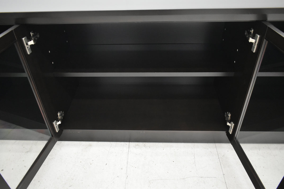 【中古】オカムラ　EX-42　クレデンザ　サイドボード　ガラス扉　幅1800　2025112506【中古オフィス家具】