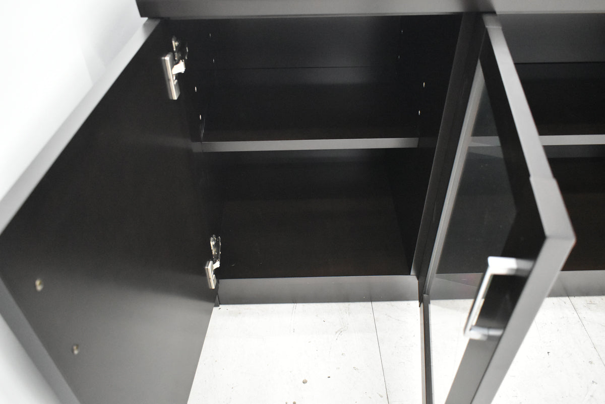 【中古】オカムラ　EX-42　クレデンザ　サイドボード　ガラス扉　幅1800　2025112506【中古オフィス家具】