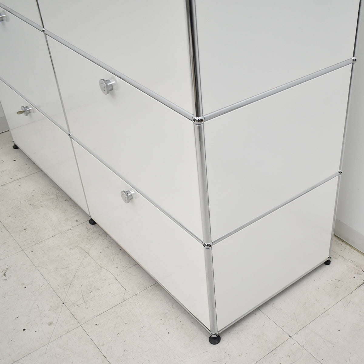 【中古】[送料お見積り商品]USM Haller　ハラーキャビネット　２列４段　ホワイト　幅1525　2025112604【中古オフィス家具】