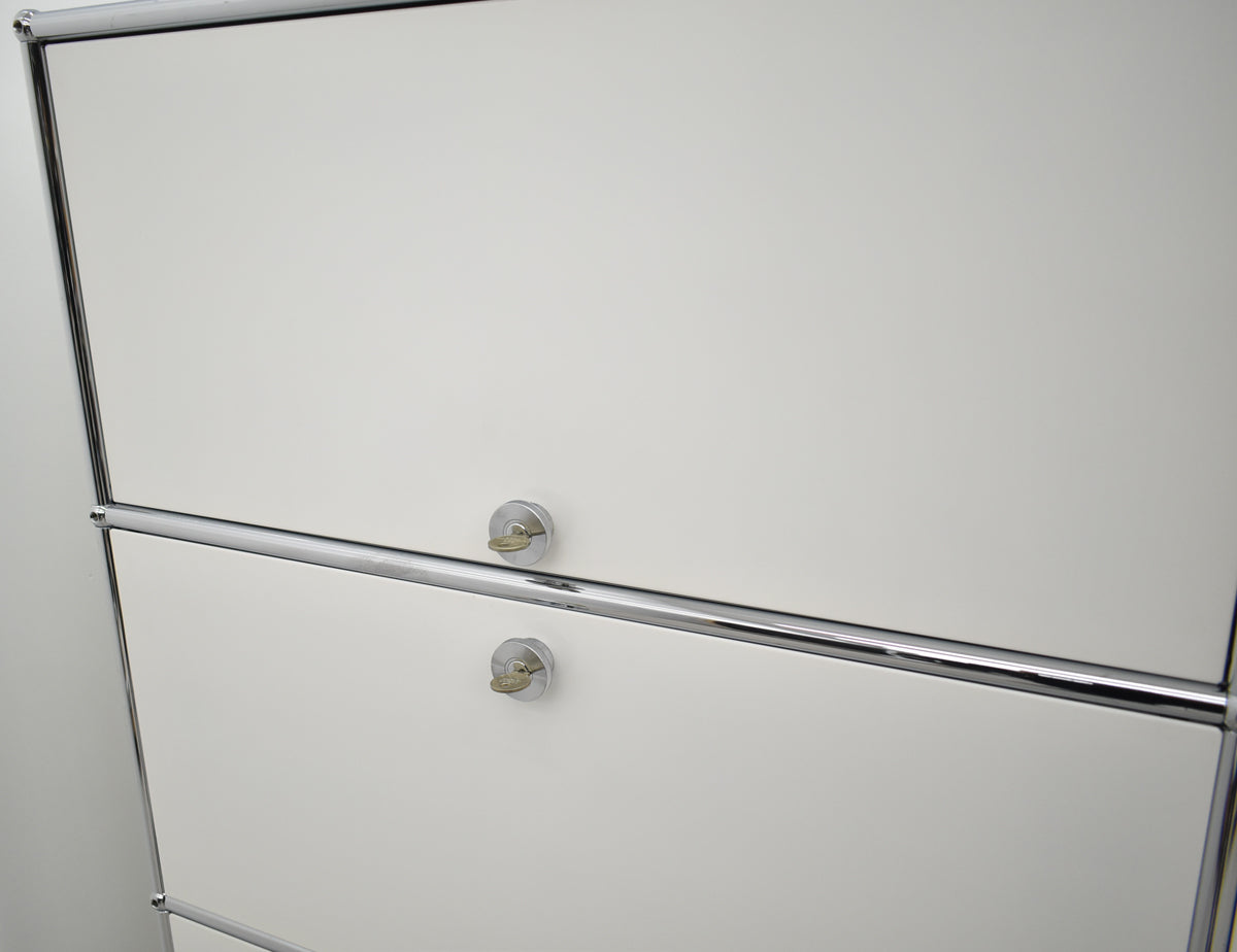 【中古】[送料お見積り商品]USM Haller　ハラーキャビネット　２列４段　ホワイト　幅1525　2025112604【中古オフィス家具】