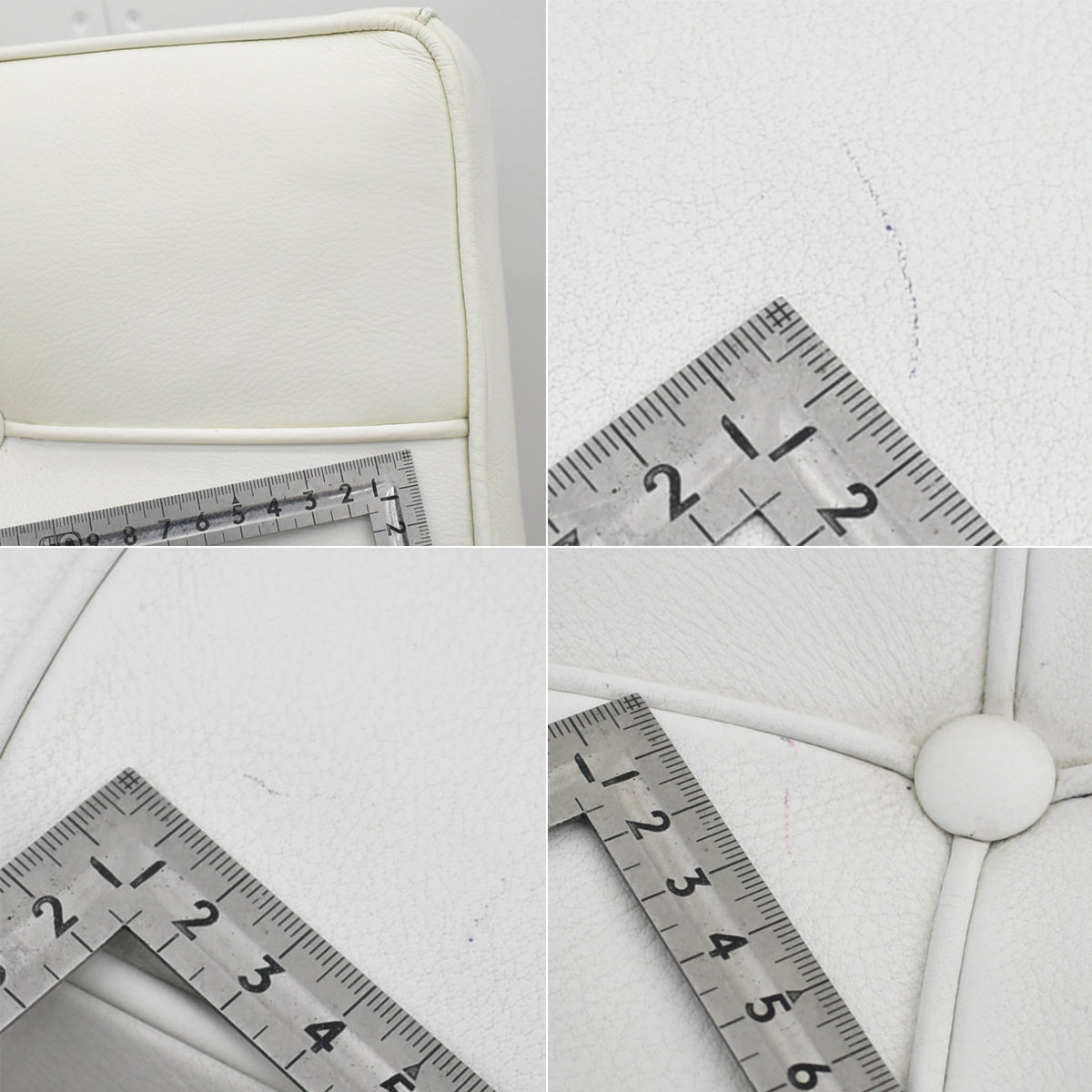 【中古】リプロダクト　バルセロナチェア　本革　ホワイト　幅780　2025112801【中古オフィス家具】