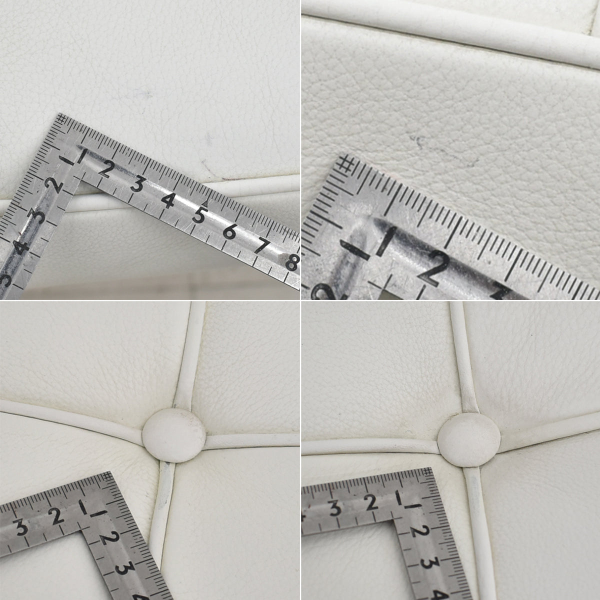 【中古】リプロダクト　バルセロナチェア　本革　幅780　ホワイト　2025112802【中古オフィス家具】