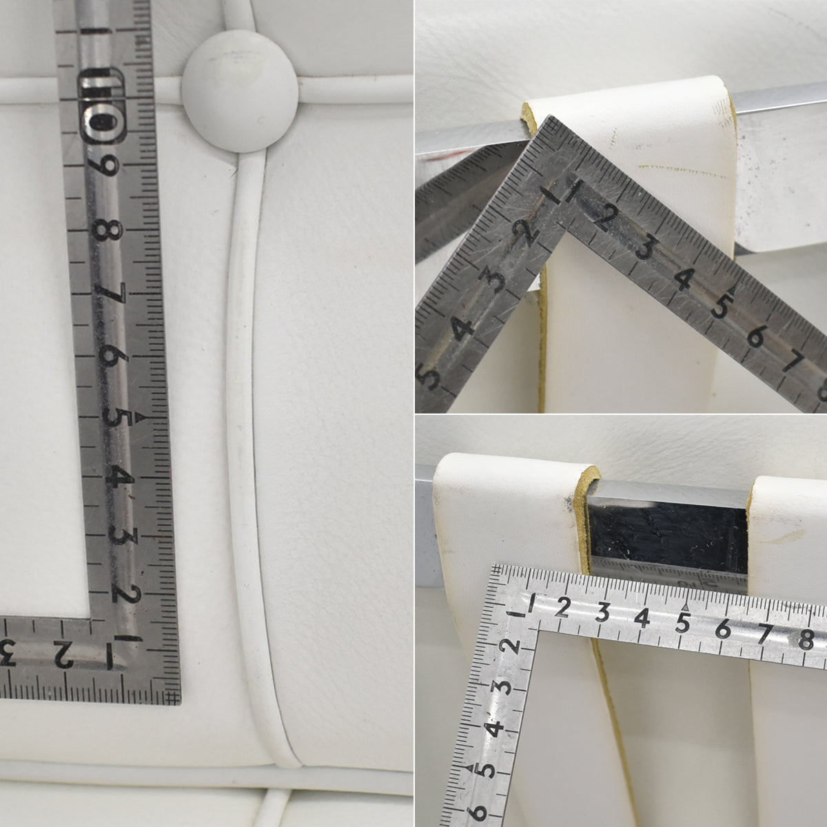 【中古】リプロダクト　バルセロナチェア　本革　幅780　ホワイト　2025112802【中古オフィス家具】