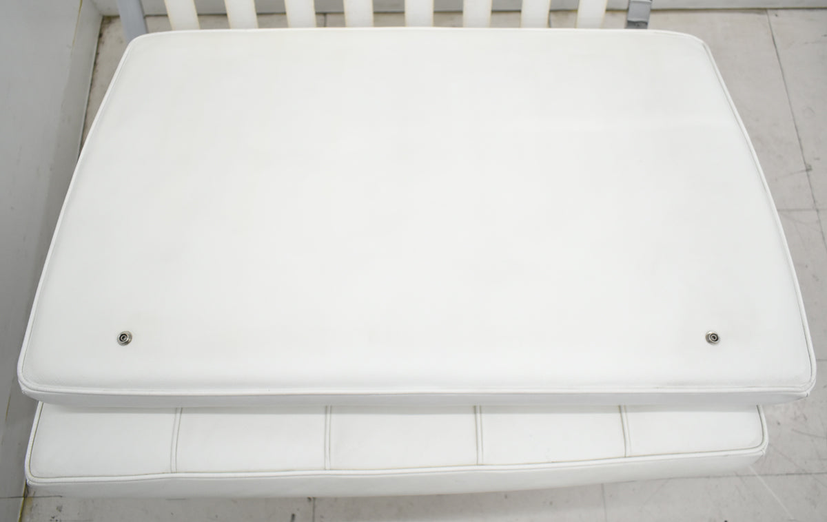 【中古】リプロダクト　バルセロナチェア　本革　幅780　ホワイト　2025112802【中古オフィス家具】