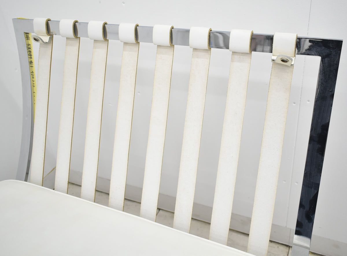 【中古】リプロダクト　バルセロナチェア　本革　幅780　ホワイト　2025112802【中古オフィス家具】