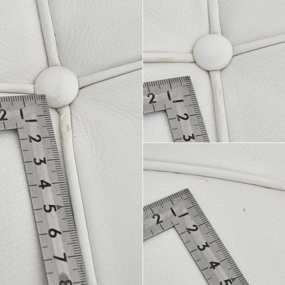 【中古】リプロダクト　バルセロナチェア　本革　幅780　ホワイト　2025112803【中古オフィス家具】