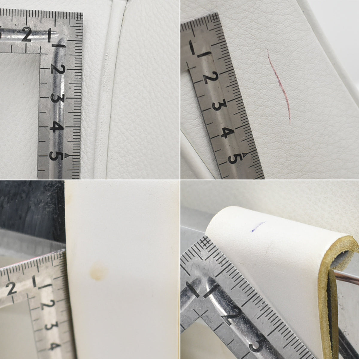 【中古】リプロダクト　バルセロナチェア　本革　幅780　ホワイト　2025112803【中古オフィス家具】