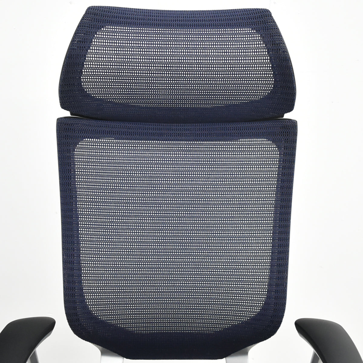 【中古】オカムラ　バロン　エクストラハイバック　ヘッドレスト　固定肘　ダークブルー　2025120101【中古オフィス家具】