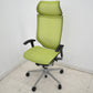【中古】オカムラ　バロン　エクストラハイバック　ヘッドレスト　可動肘　ライムグリーン　2025120201【中古オフィス家具】