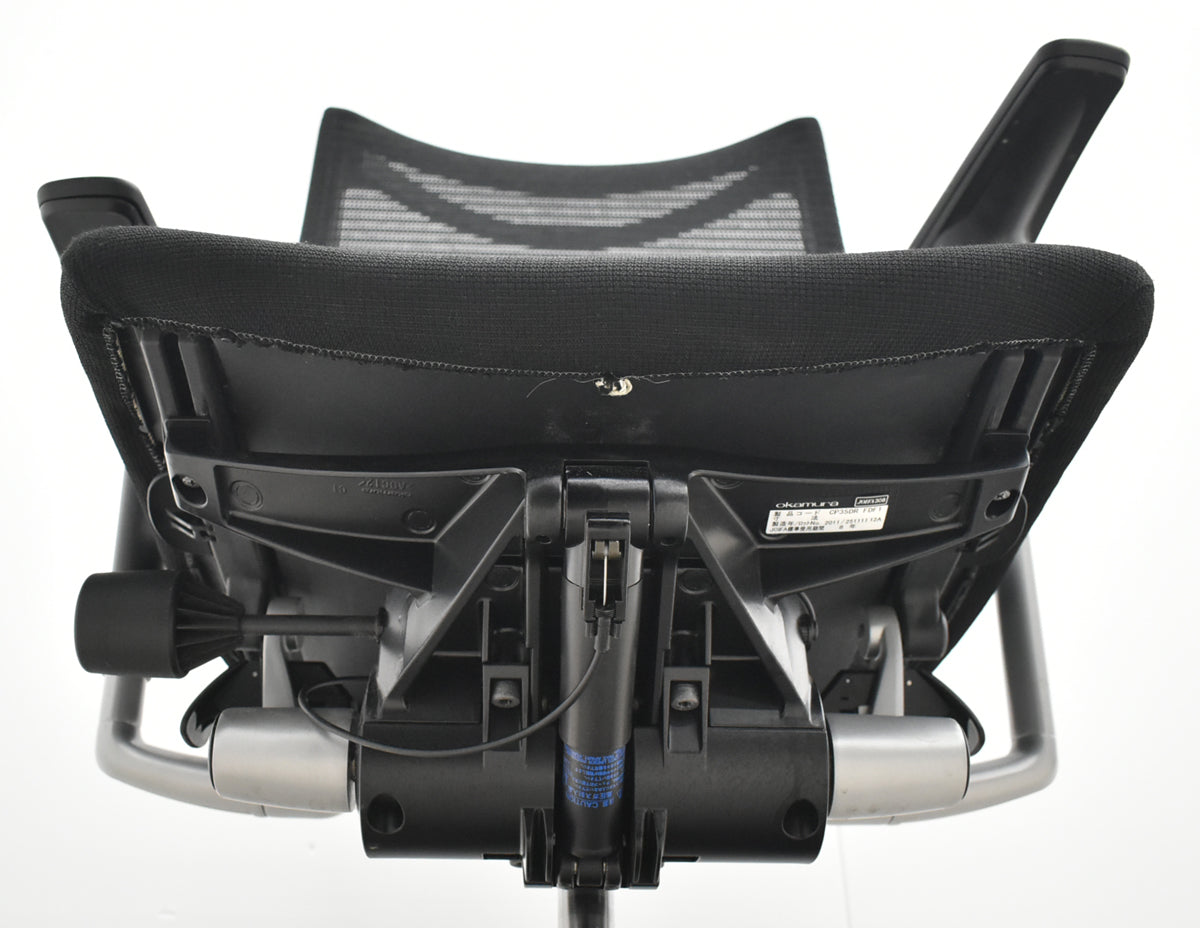 【中古】オカムラ　バロン　ハイバック　可動肘　ウレタンキャスター　ブラック　2025120204【中古オフィス家具】