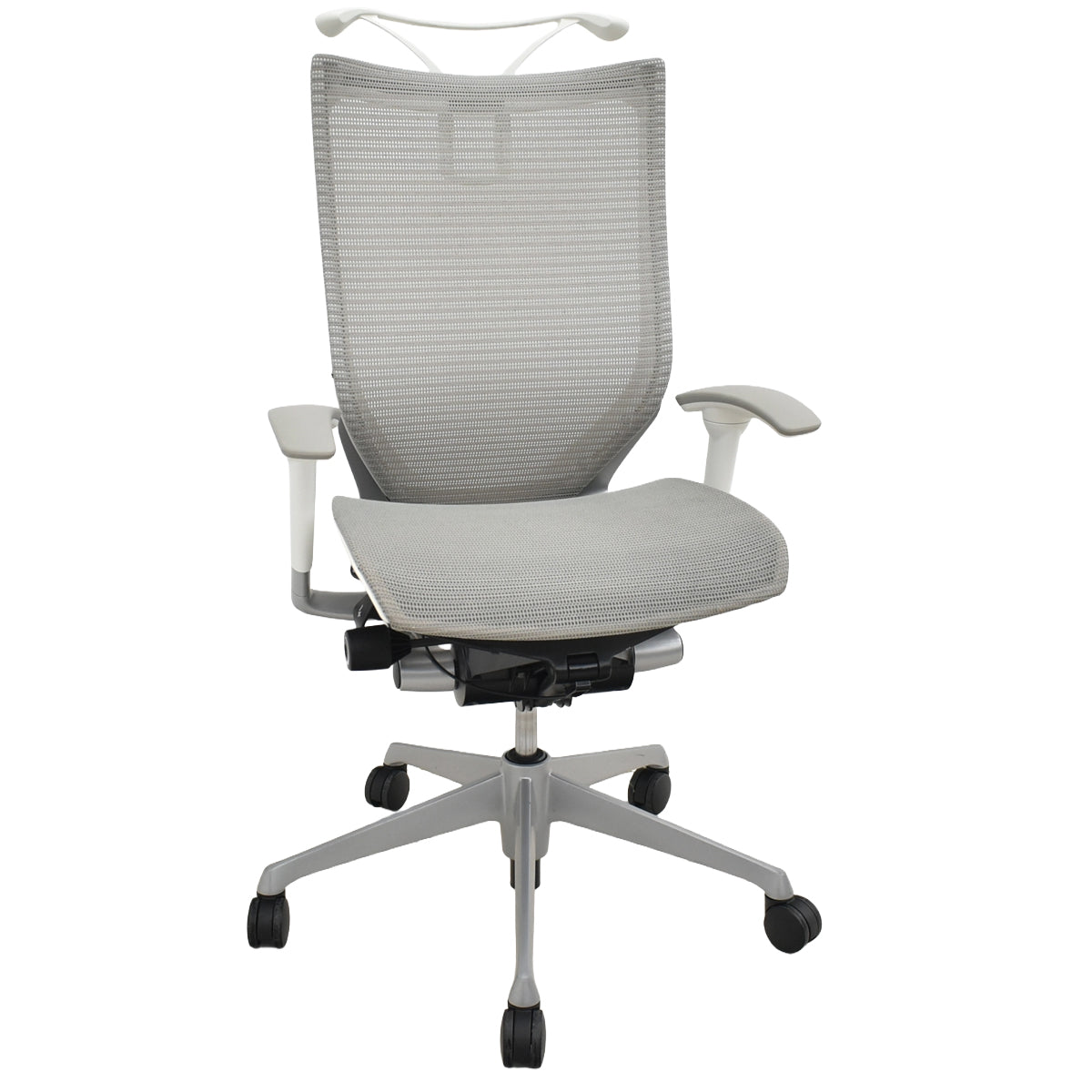 【中古】オカムラ　バロン　ハイバック　可動肘　ハンガー　2017年製　グレー　2025120206【中古オフィス家具】