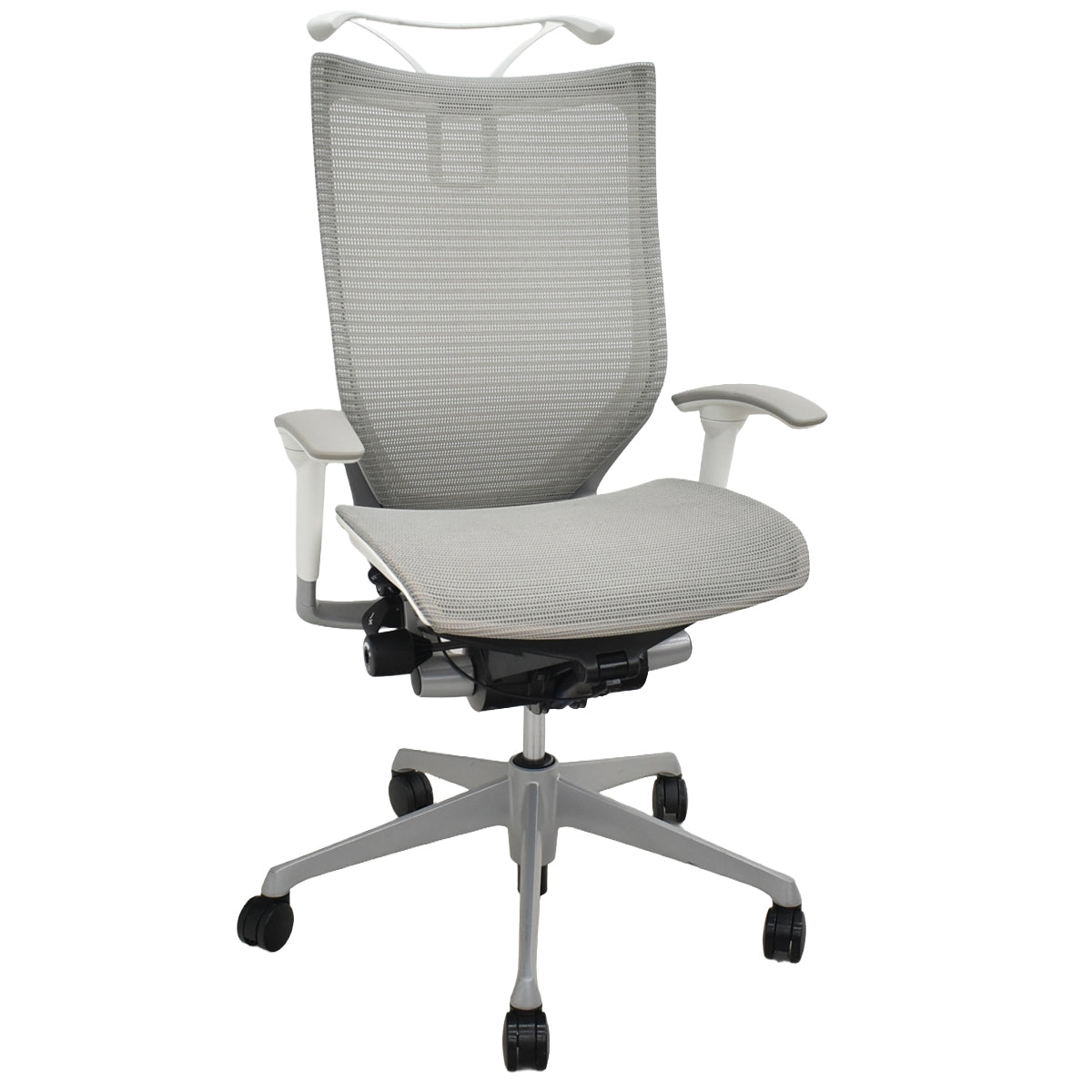 【中古】オカムラ　バロン　ハイバック　可動肘　ハンガー　2019年製　グレー　2025120207【中古オフィス家具】