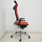 【中古】オカムラ　バロン　エクストラハイバック　ヘッドレスト　固定肘（肘パッド新品）レッド　2025120401【中古オフィス家具】