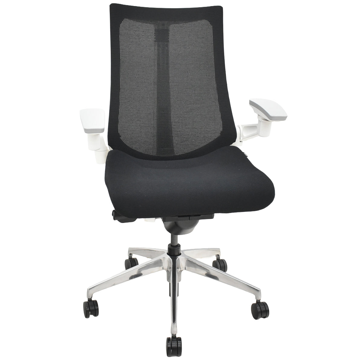 【中古】イトーキ　アクトチェア　４Ｄリンクアーム　ホワイトフレーム　ポリッシュ　2020年製　ブラック　　2025120402【中古オフィス家具】