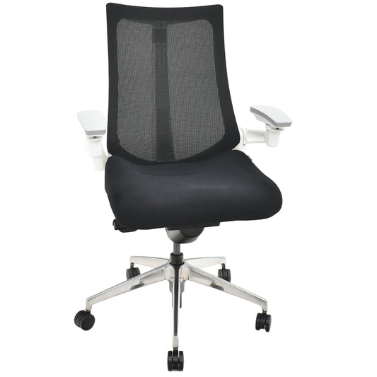 【中古】イトーキ　アクトチェア　４Ｄリンクアーム　ホワイトフレーム　ポリッシュ　2020年製　ブラック　　2025120404【中古オフィス家具】