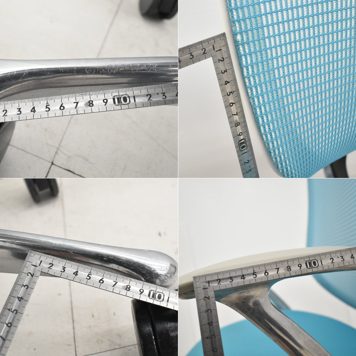 【中古】オカムラ　サブリナ　スタンダード　固定肘　ポリッシュ　前傾機能　ブルーグリーン　2025120502【中古オフィス家具】