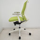 【中古】オカムラ　シルフィー　ハイバック　固定肘　バックカーブアジャスト　前傾機能　グリーン　2025120602【中古オフィス家具】