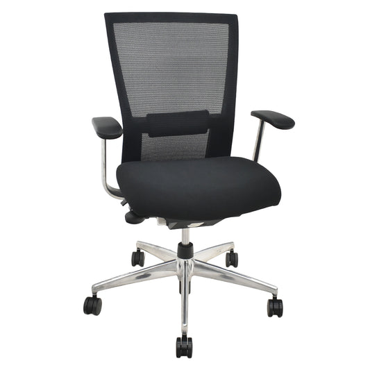 【中古】コクヨ　フォスターカリノ　固定肘　ポリッシュ脚　ランバーサポート　ブラック　2025120904【中古オフィス家具】