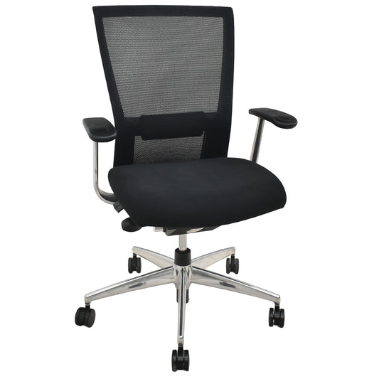 【中古】コクヨ　フォスターカリノ　固定肘　ポリッシュ脚　ランバーサポート　ブラック　2025120905【中古オフィス家具】