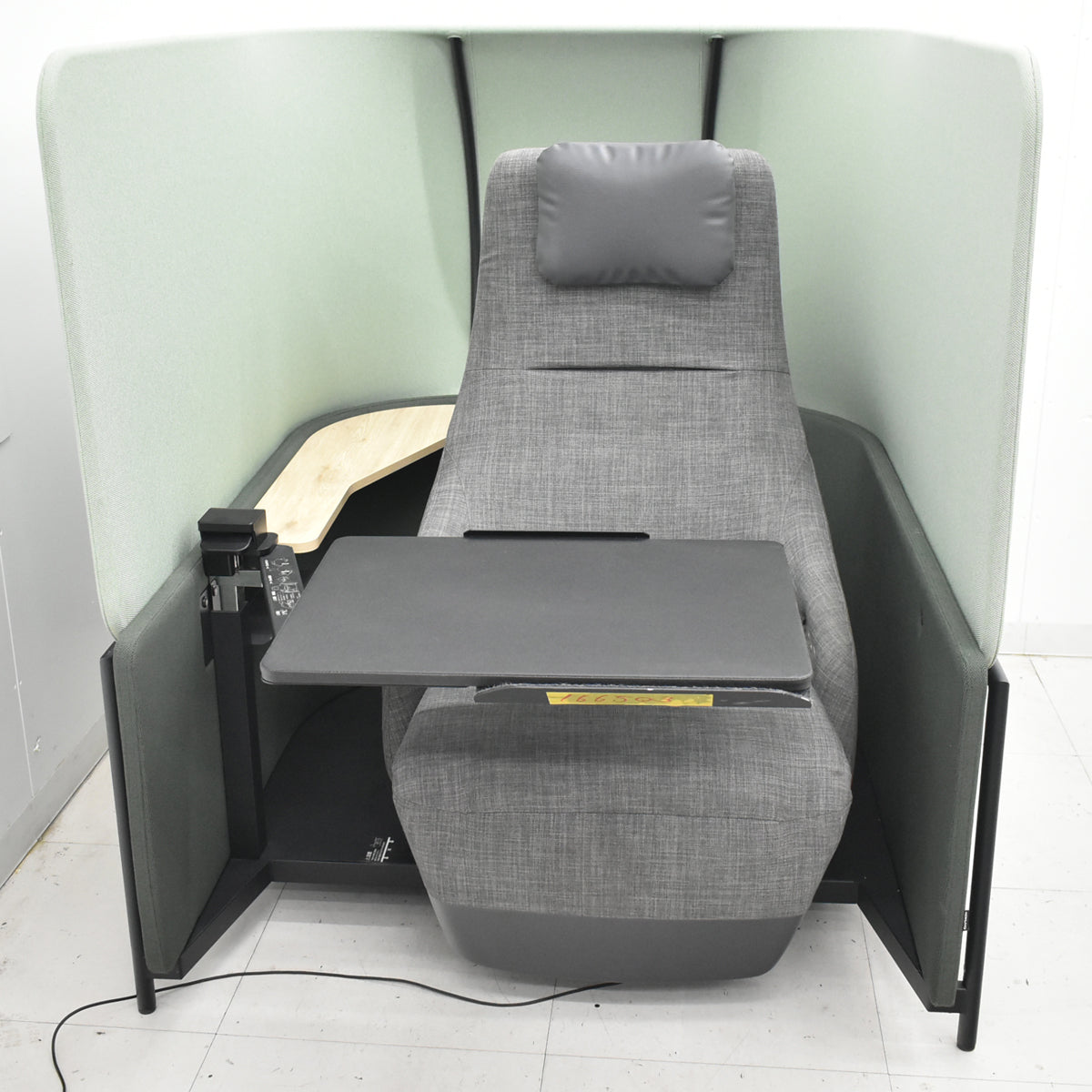 【中古】コクヨ　ドップ　dop　ソロワーク用ブース　スタンダードタイプ　電動リクライニングチルト　幅1170　グレー×オパールグリーン　2025121104【中古オフィス家具】