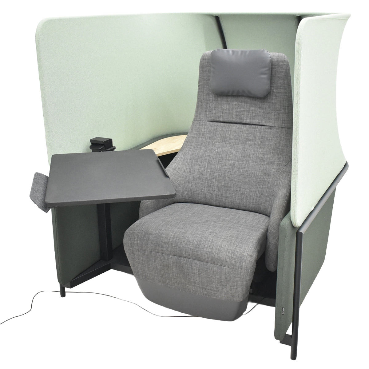 【中古】コクヨ　ドップ　dop　ソロワーク用ブース　スタンダードタイプ　電動リクライニングチルト　幅1170　グレー×オパールグリーン　2025121104【中古オフィス家具】