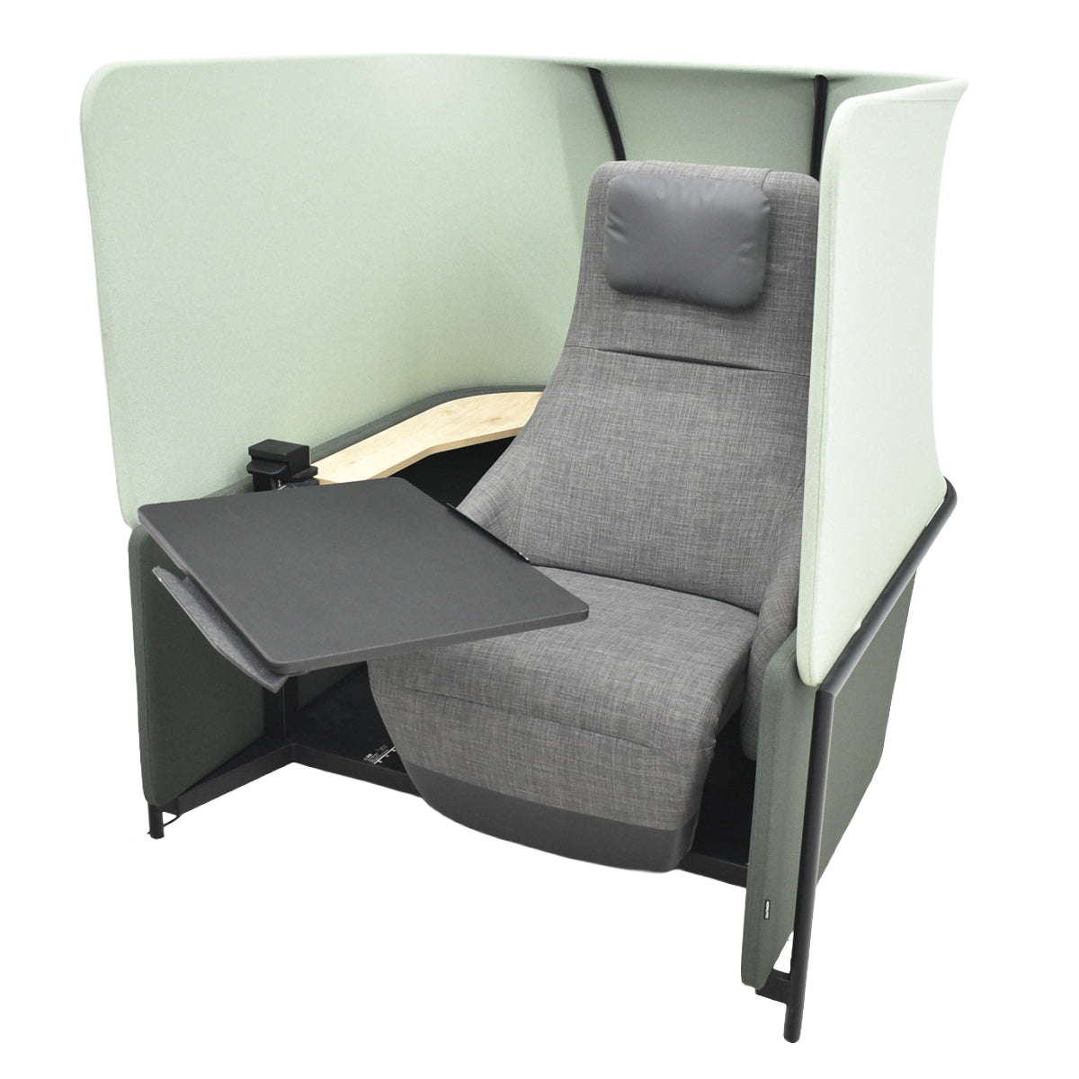 【中古】コクヨ　ドップ　dop　ソロワーク用ブース　スタンダードタイプ　電動リクライニングチルト　幅1170　グレー×オパールグリーン　2020年製　2025121501【中古オフィス家具】