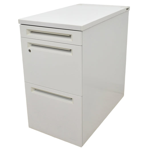 【中古】オカムラ　アドバンスシリーズ　３段脇机　ホワイト　幅400　2025121506【中古オフィス家具】