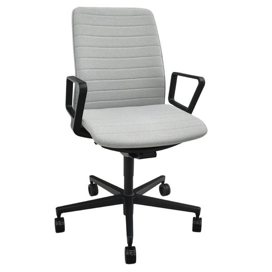 【中古】コクヨ　ファブレ　固定サークル肘　ポリウレタン巻きキャスター　ファブリックタイプ　グレー　2025121703【中古オフィス家具】