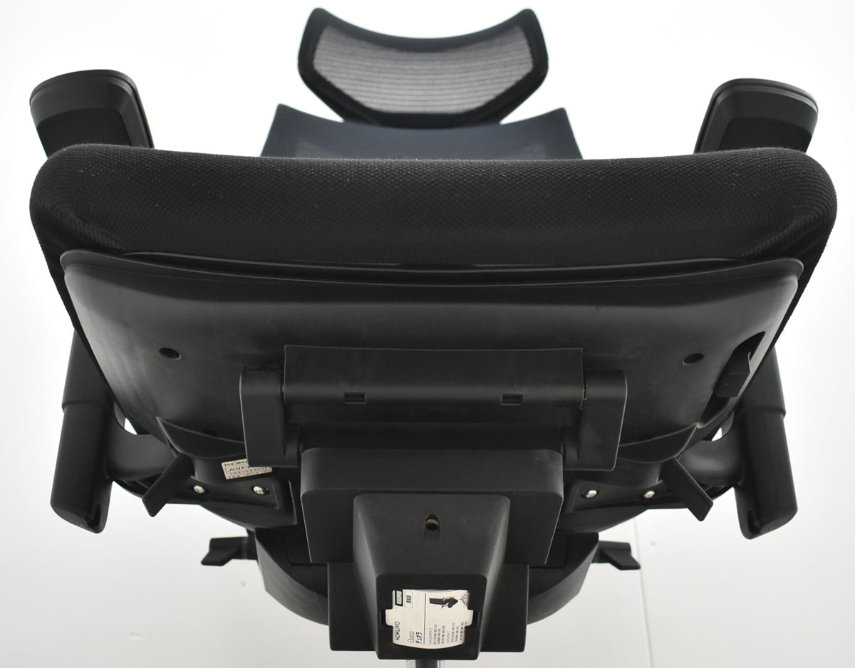 【中古】コクヨ　デュオラ　エクストラハイバック　可動ヘッドレスト　可動肘　クランクスライドアーム　ランバーサポート　ポリッシュ　ブラック　2025121802【中古オフィス家具】