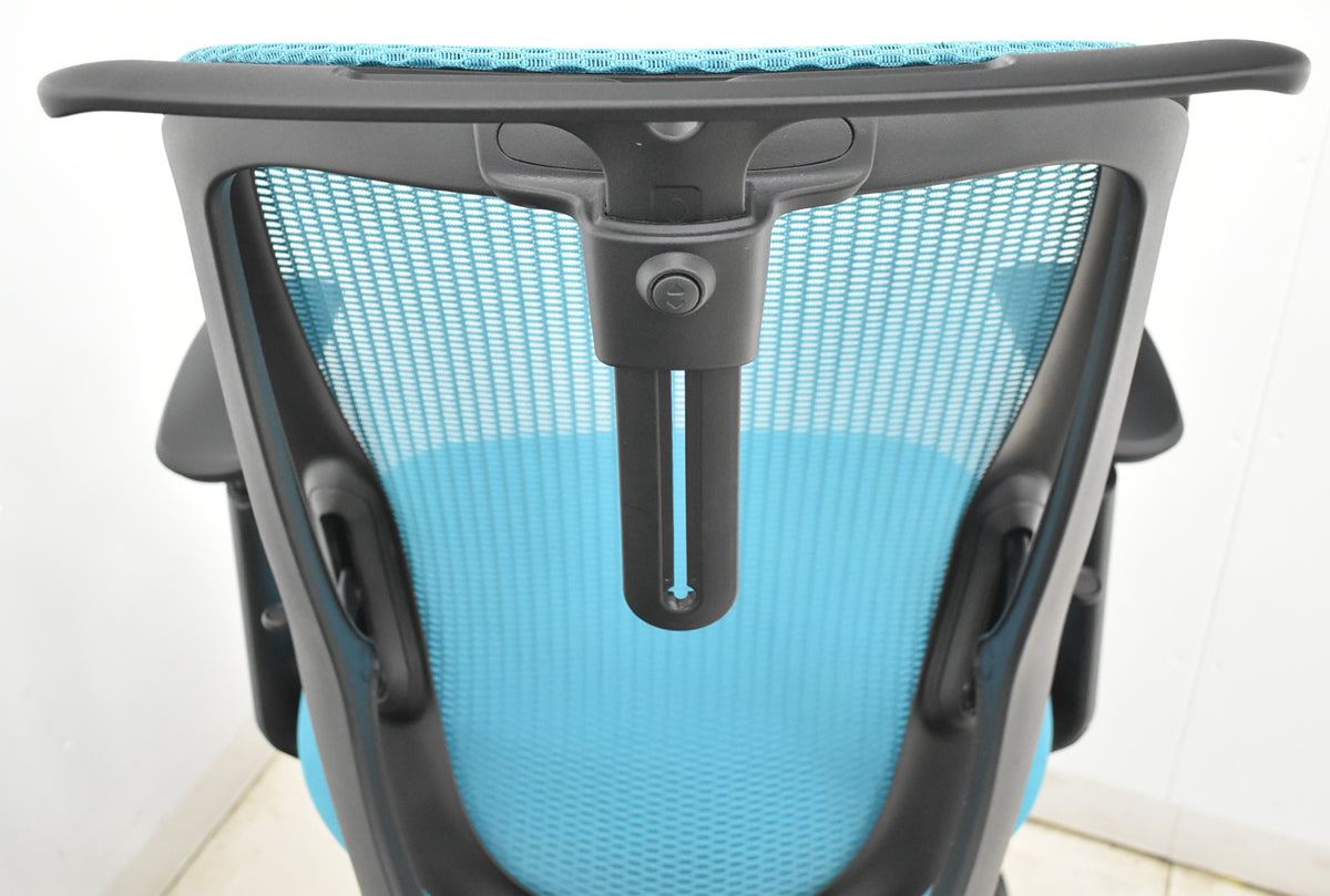 【中古】オカムラ　シルフィー　ハイバック　可動肘　バックカーブアジャスト　前傾機能　ハンガー　ブルーグリーン　2025121805【中古オフィス家具】