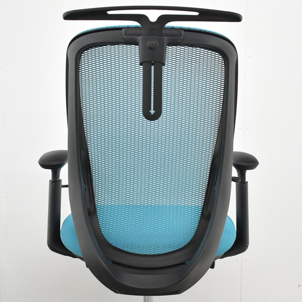 【中古】オカムラ　シルフィー　ハイバック　可動肘　バックカーブアジャスト　前傾機能　ハンガー　ブルーグリーン　2025121805【中古オフィス家具】