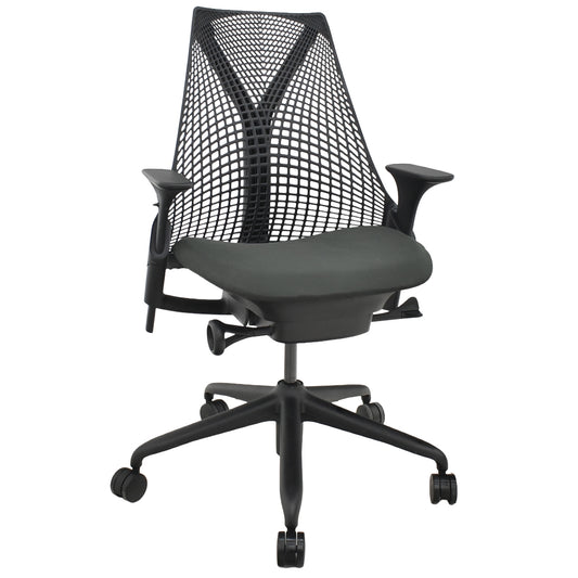 【中古】ハーマンミラー　セイルチェア　可動肘　前傾機能　2017年製　オリーブ　2025121806【中古オフィス家具】