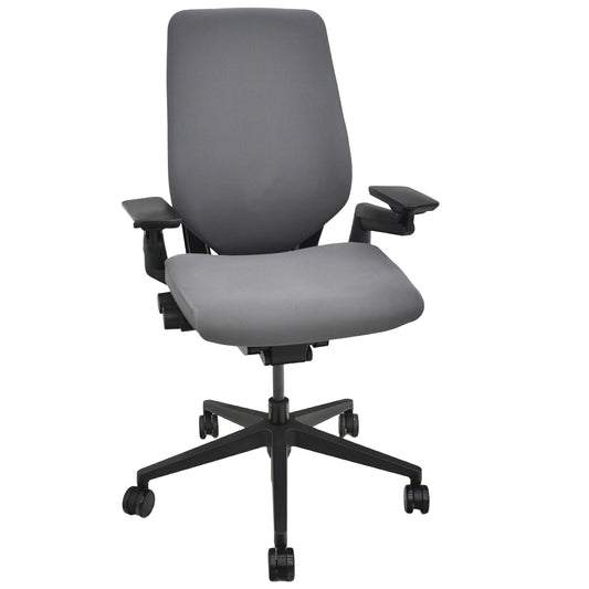 【中古】スチールケース　Gesture　ジェスチャー　可動肘　グレー　2025121901【中古オフィス家具】