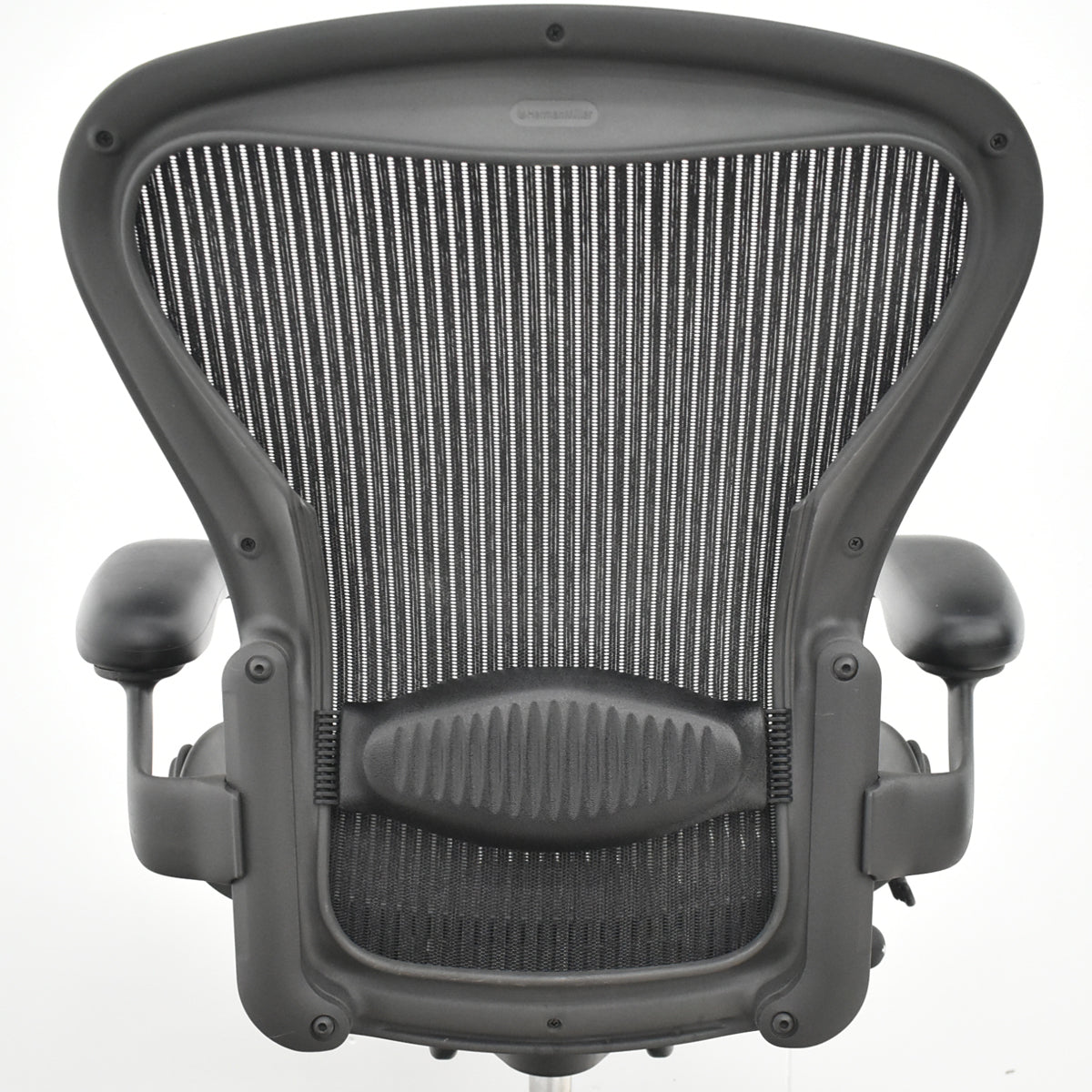 【中古】ハーマンミラー　アーロンチェア　スタンダード　Ｂサイズ　ランバーサポート　昇降ガス新品交換済　ブラック　2025122001【中古オフィス家具】