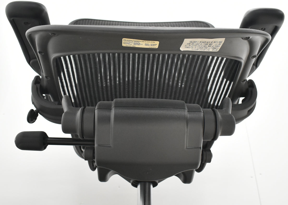 【中古】ハーマンミラー　アーロンチェア　スタンダード　Ｂサイズ　ランバーサポート　昇降ガス新品交換済　ブラック　2025122201【中古オフィス家具】