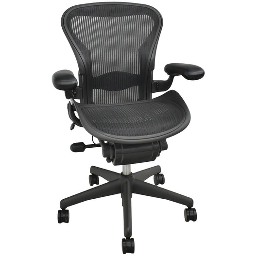 【中古】ハーマンミラー　アーロンチェア　Aサイズ　フル装備　ランバーサポート　ブラック　2025122205【中古オフィス家具】