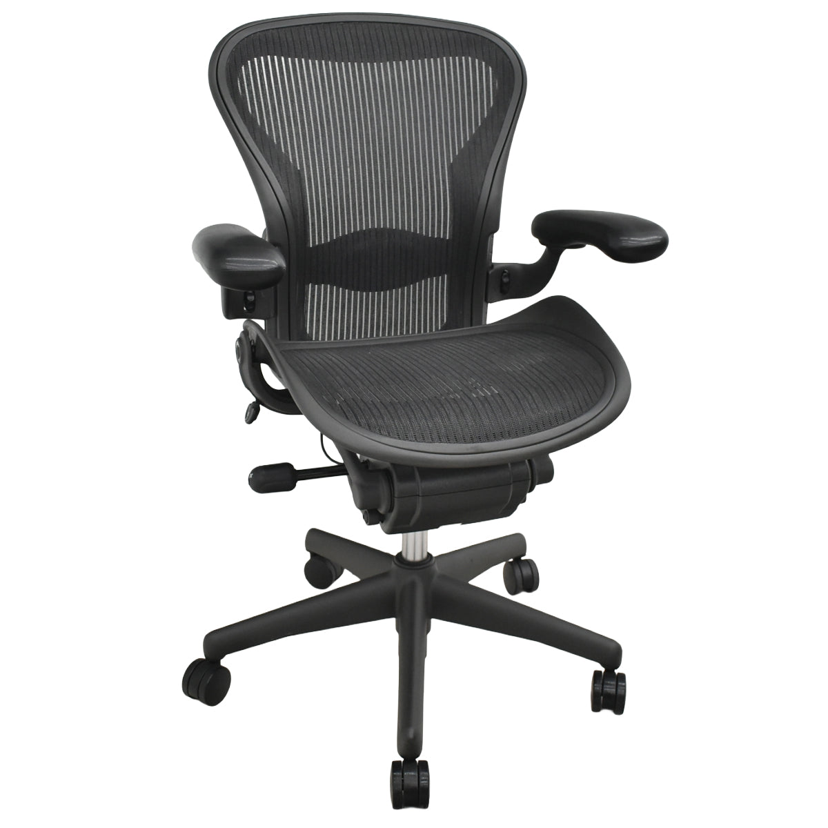 【中古】ハーマンミラー　アーロンチェア　Aサイズ　フル装備　ランバーサポート　ブラック　2025122206【中古オフィス家具】