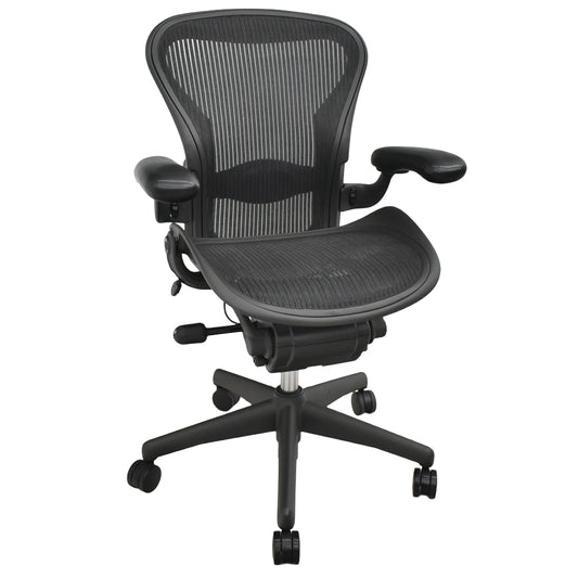 【中古】ハーマンミラー　アーロンチェア　Aサイズ　フル装備　ランバーサポート　ブラック　2025122206【中古オフィス家具】