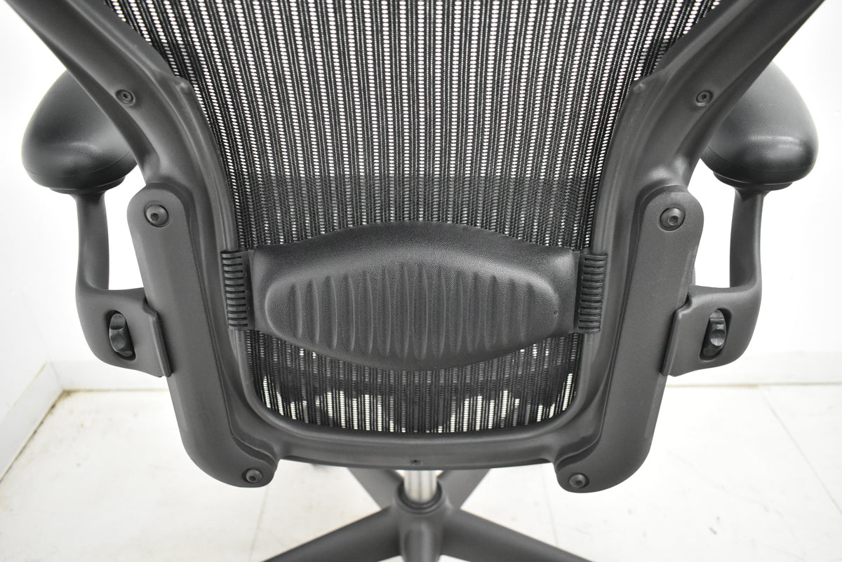 【中古】ハーマンミラー　アーロンチェア　Aサイズ　フル装備　ランバーサポート　ブラック　2025122301【中古オフィス家具】