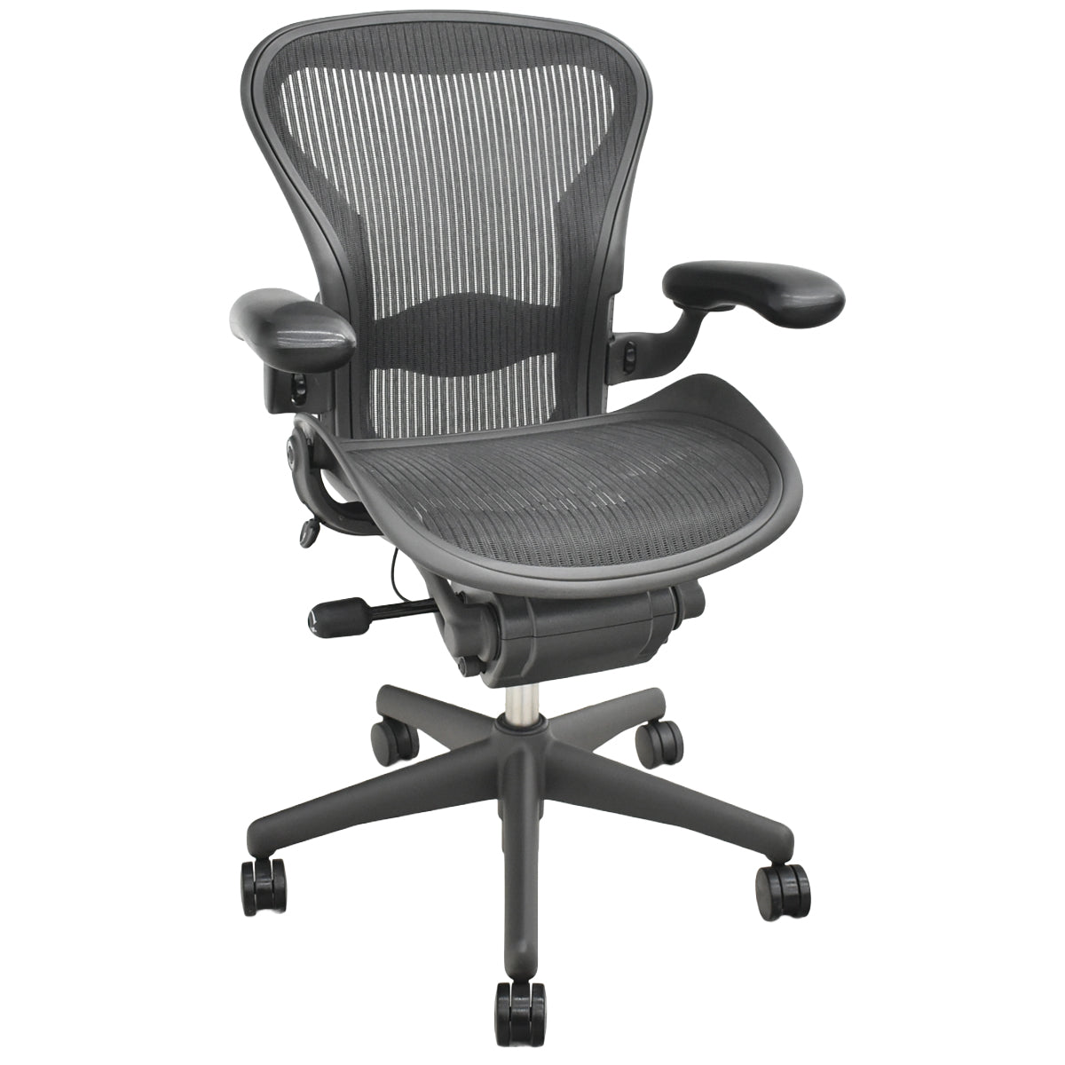 【中古】ハーマンミラー　アーロンチェア　Aサイズ　フル装備　ランバーサポート　ブラック　2025122301【中古オフィス家具】