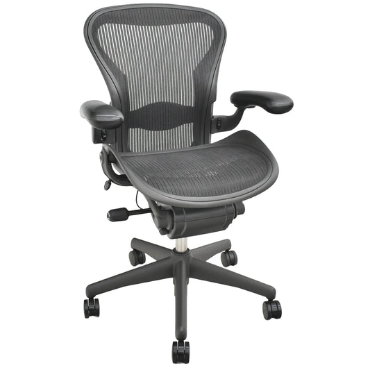 【中古】ハーマンミラー　アーロンチェア　Aサイズ　フル装備　ランバーサポート　ブラック　2025122301【中古オフィス家具】