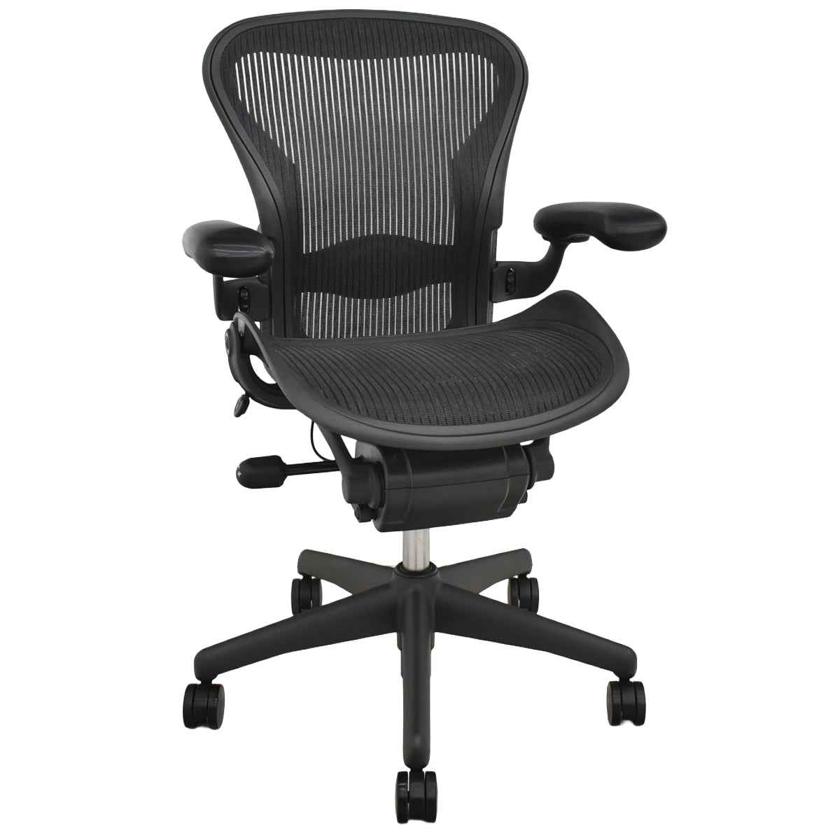 【中古】ハーマンミラー　アーロンチェア　Aサイズ　フル装備　ランバーサポート　ブラック　2025122302【中古オフィス家具】