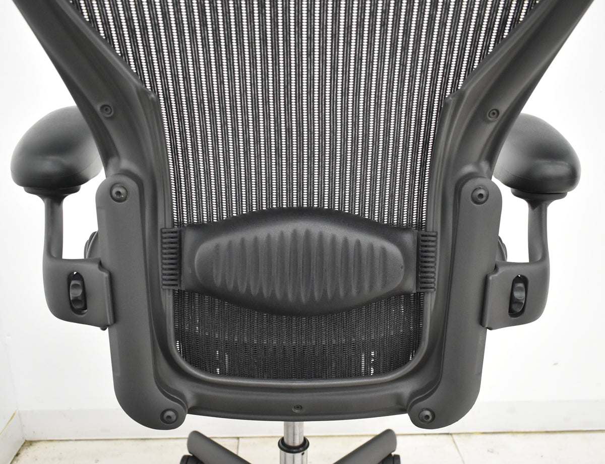 【中古】ハーマンミラー　アーロンチェア　Aサイズ　フル装備　ランバーサポート　ブラック　2025122303【中古オフィス家具】