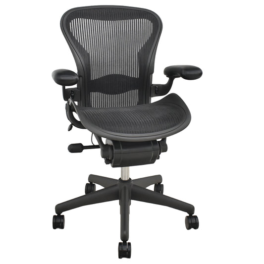 【中古】ハーマンミラー　アーロンチェア　Aサイズ　フル装備　ランバーサポート　ブラック　2025122303【中古オフィス家具】