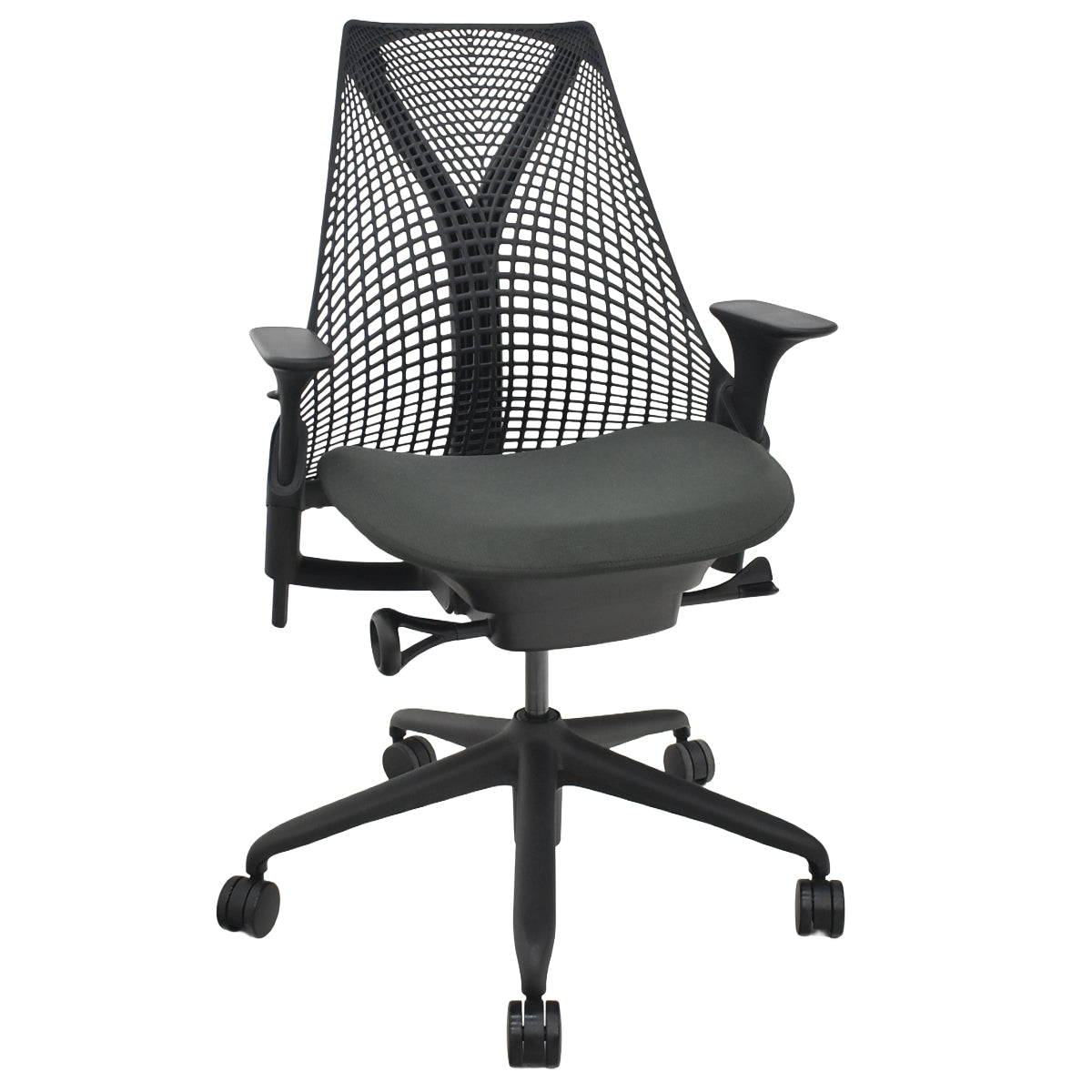 【中古】ハーマンミラー　セイルチェア　可動肘　前傾機能　2019年製　オリーブ　2025122501【中古オフィス家具】