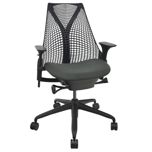 【中古】ハーマンミラー　セイルチェア　可動肘　前傾機能　2019年製　オリーブ　2025122501【中古オフィス家具】