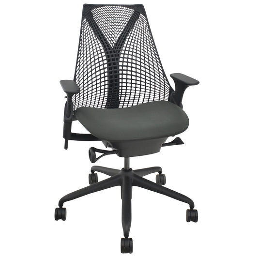 【中古】ハーマンミラー　セイルチェア　可動肘　前傾機能　2017年製　オリーブ　2025122503【中古オフィス家具】