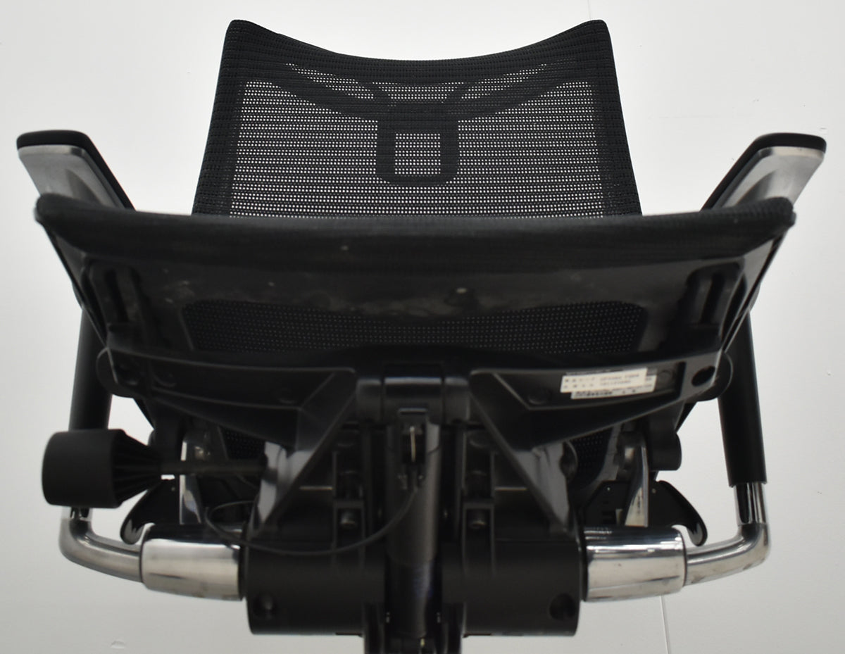 【中古】オカムラ　バロン　ハイバック　可動肘（肘パッド新品変換済）ハンガー　ポリッシュ　2021年製　ブラック　2026010601【中古オフィス家具】