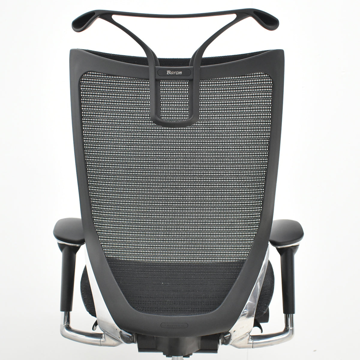 【中古】オカムラ　バロン　ハイバック　可動肘（肘パッド新品変換済）ハンガー　ポリッシュ　2021年製　ブラック　2026010601【中古オフィス家具】