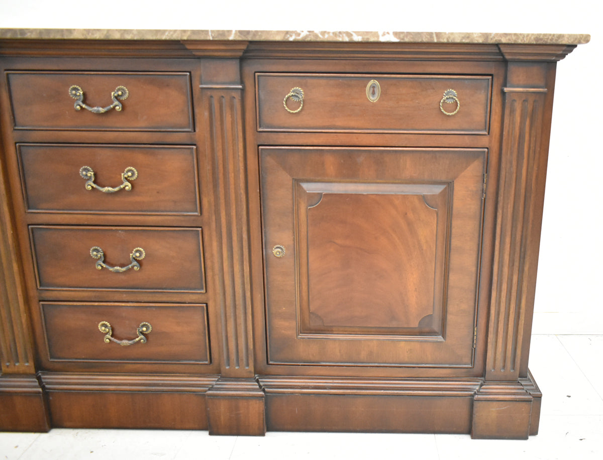 【中古】ドレクセルヘリテイジ　コヴィントンパークコレクション　サイドボード　天板・大理石　幅1930　木製　2026011903【中古オフィス家具】